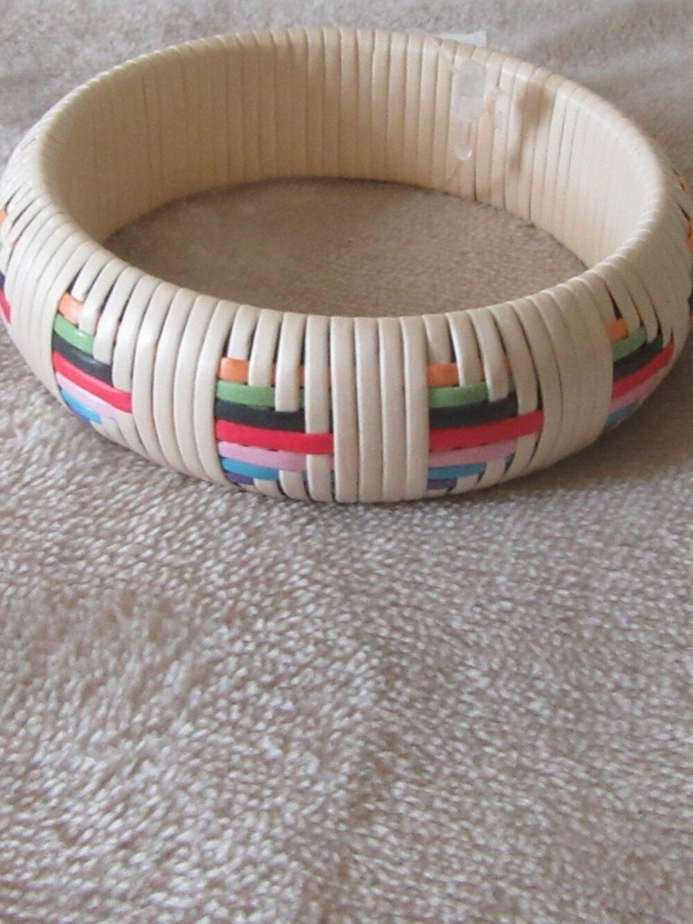 NWT Cream and Rainbow woven bangle bracelet w. 3 designs